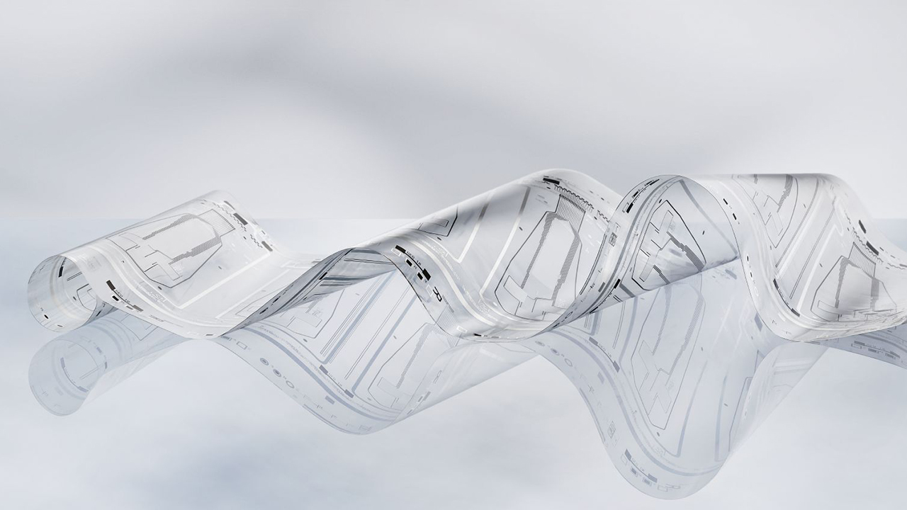 Transparente Sensorfolie auf hellem Grund